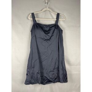 Swim365 Black Swimdress One Piece Swimsuit Women 16 Square Neck Adjustable Strap